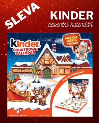 🎄✨ Kinder Adventní kalendář 123 g - SLEVA!!! ✨🎄 Každý den malá radost! ❤️ Dopřej dětem sladké čekání na Vánoce s oblíbeným...
