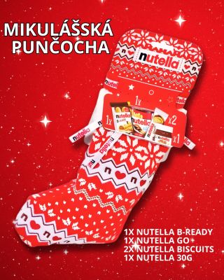 Mikuláš se blíží 🎅✨ Hledáš sladkou nadílku bez zbytečného běhání po obchodech? Mikulášská punčocha Nutella je ideální...