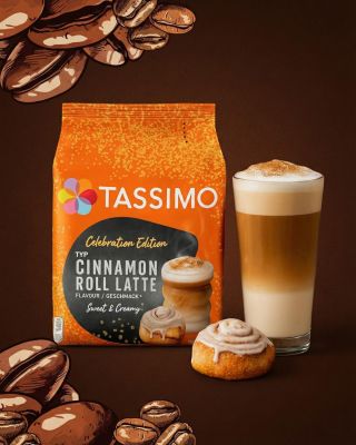 ☕ TASSIMO Cinnamon Roll Latte na zimní ráno, odpoledne a večery. Krémové latte s chutí čerstvé skořicové rolky, které...